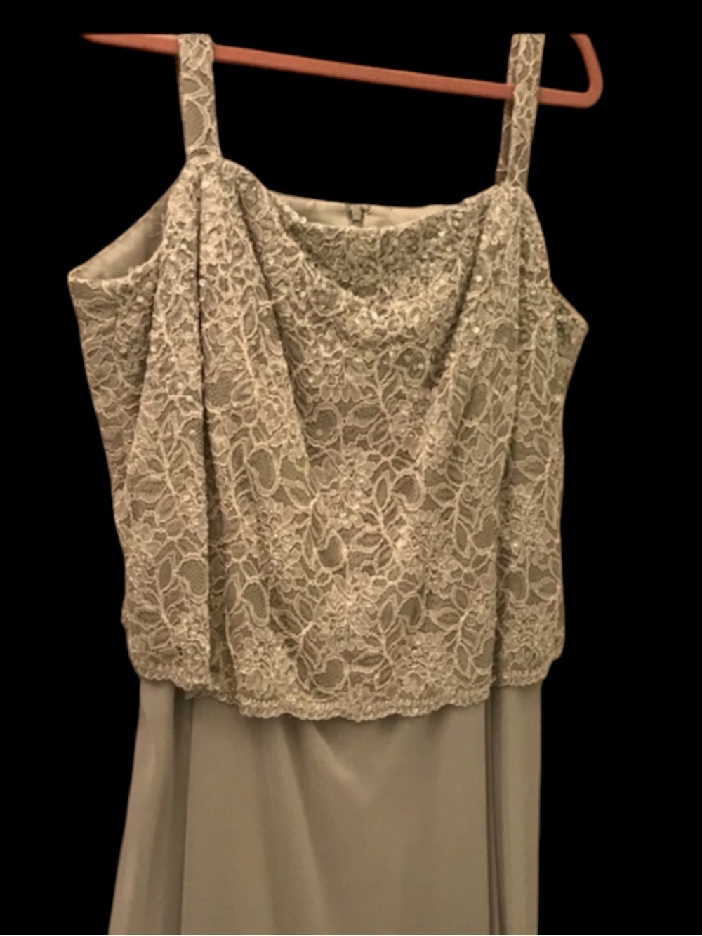 Karen Miller Wedding Mother of the Bride/Groom Grayish/Greenish Top Sequins Gown